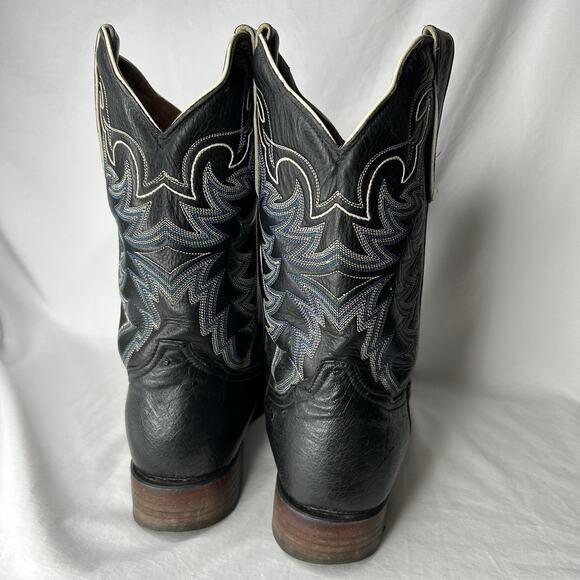 Tony Lama Smooth Ostrich Boots Black Men’s Size 11 D Round Toe main image 6